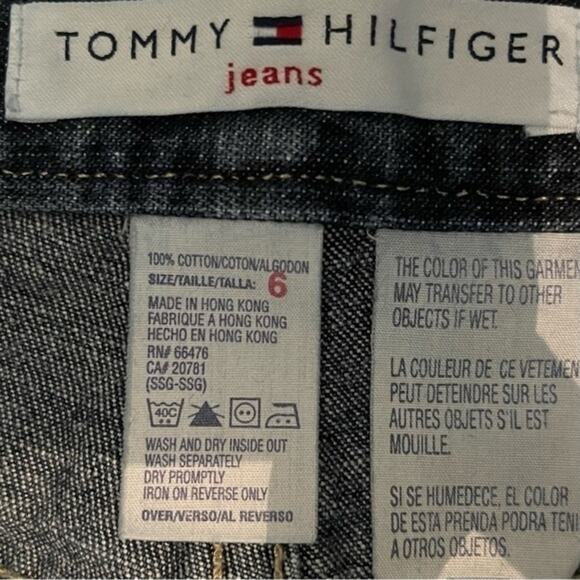 Tommy Hilfiger Embroidered Logo 100% Cotton Straight Leg Y2K Jeans NWOT Size 6 - Picture 8 of 11